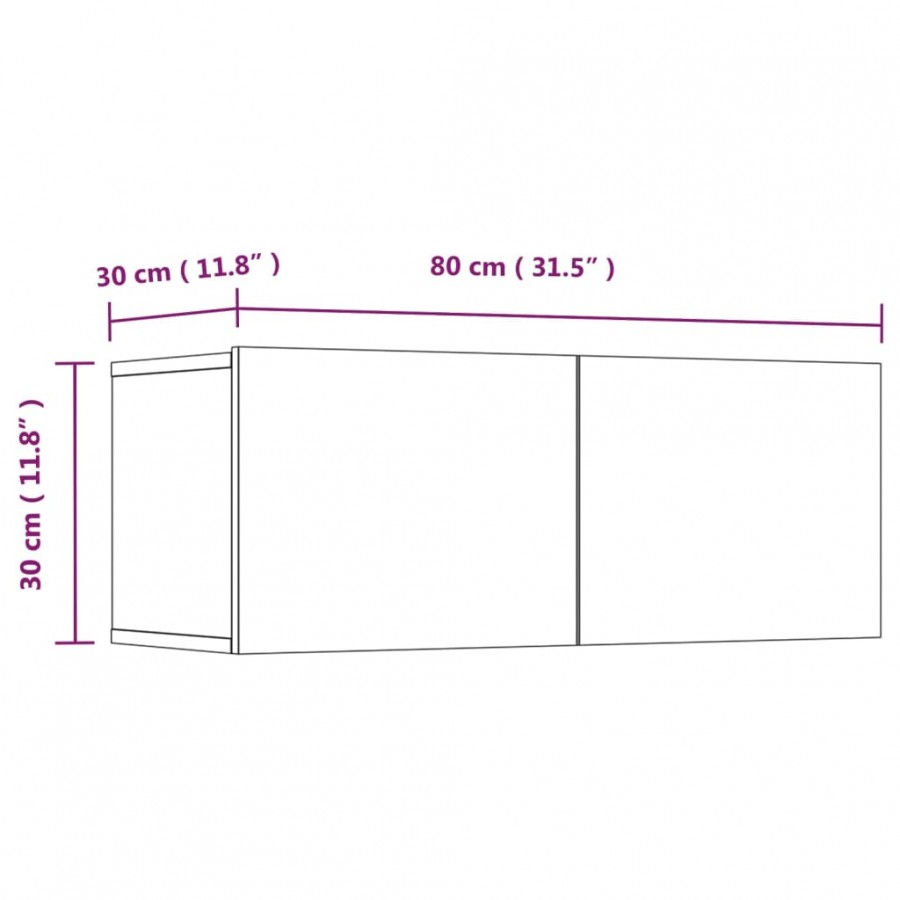 Meubles TV 4 pcs Blanc brillant 80x30x30 cm  Meubles TV 4 pcs Blanc brillant 80x30x30 cm