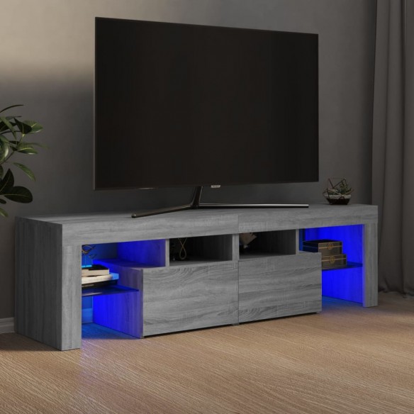 Meuble TV avec lumières LED Sonoma gris 140x36,5x40 cm