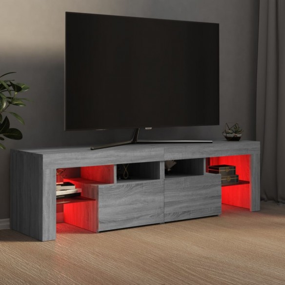 Meuble TV avec lumières LED Sonoma gris 140x36,5x40 cm