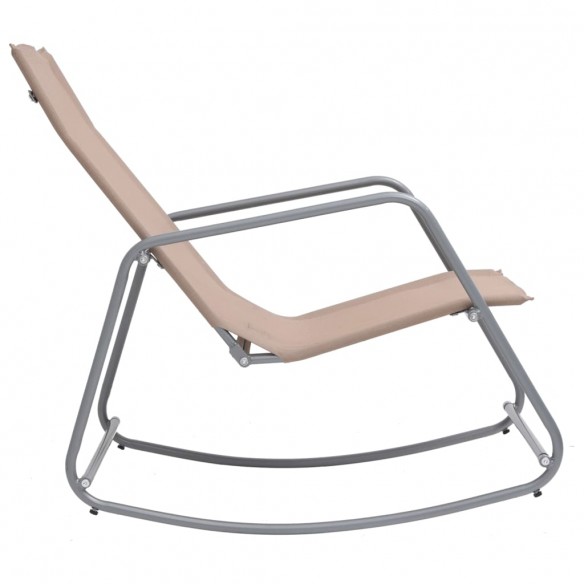 Chaise à bascule de jardin Taupe 95x54x85 cm Textilène