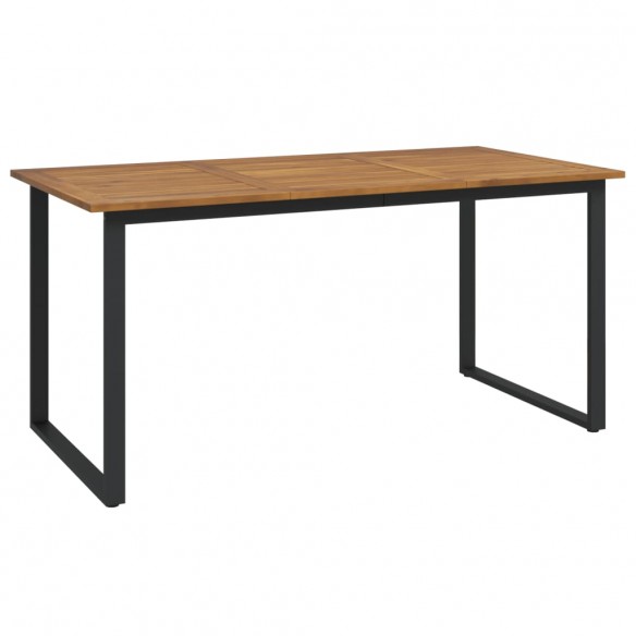 Table de jardin et pieds en forme de U 160x80x75 cm bois acacia