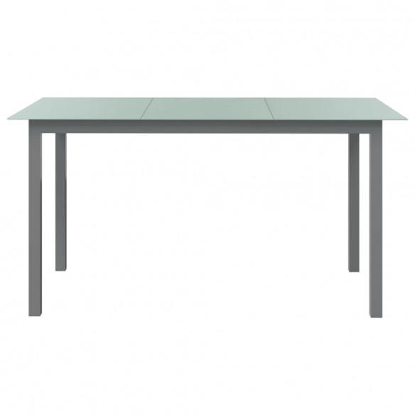 Table de jardin Gris clair 150x90x74 cm Aluminium et verre