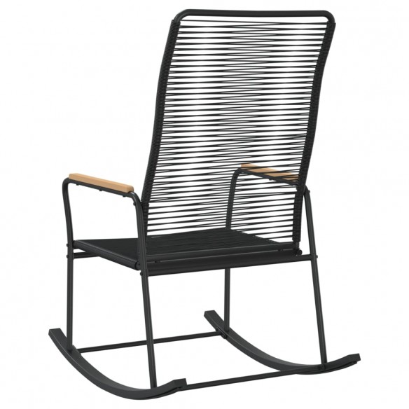 Chaise à bascule de jardin noir 59x79,5x104 cm Rotin PVC