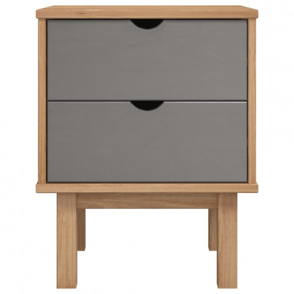 Table de chevet OTTA marron et gris 45x39x57 cm bois pin massif