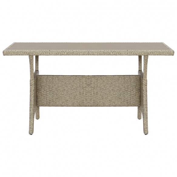 Table de jardin Gris 130x70x66 cm Résine tressée