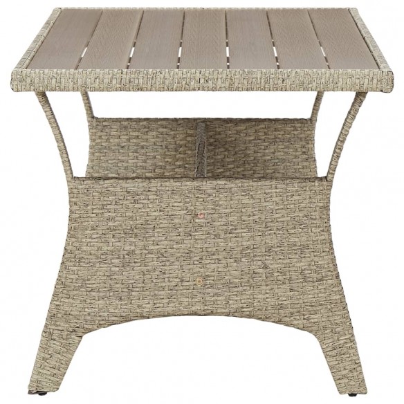 Table de jardin Gris 130x70x66 cm Résine tressée