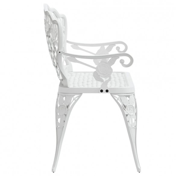 Banc de jardin 108 cm Aluminium coulé Blanc