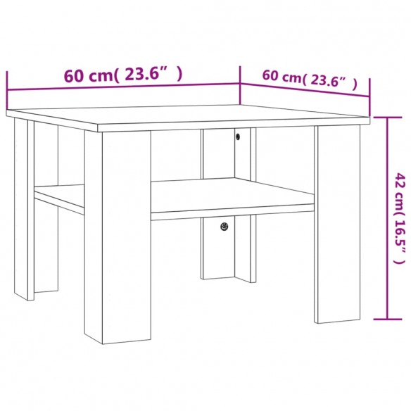 Table basse Chêne sonoma 60 x 60 x 42 cm Aggloméré