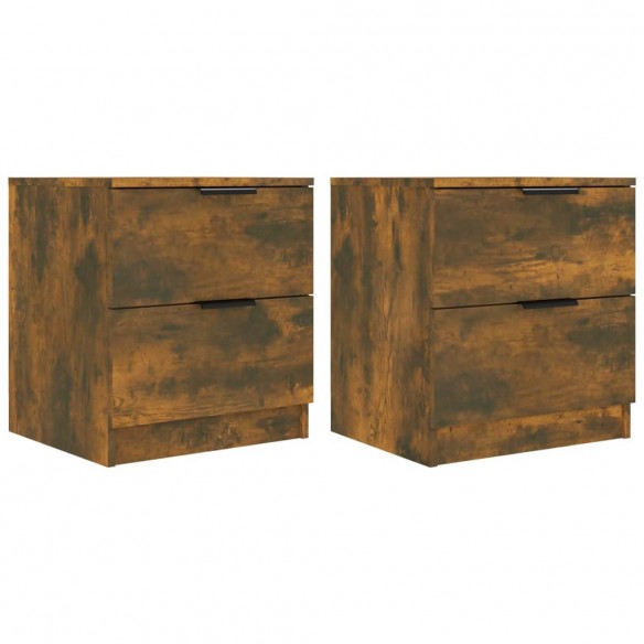 Tables de chevet 2 pcs Chêne fumé Bois d'ingénierie