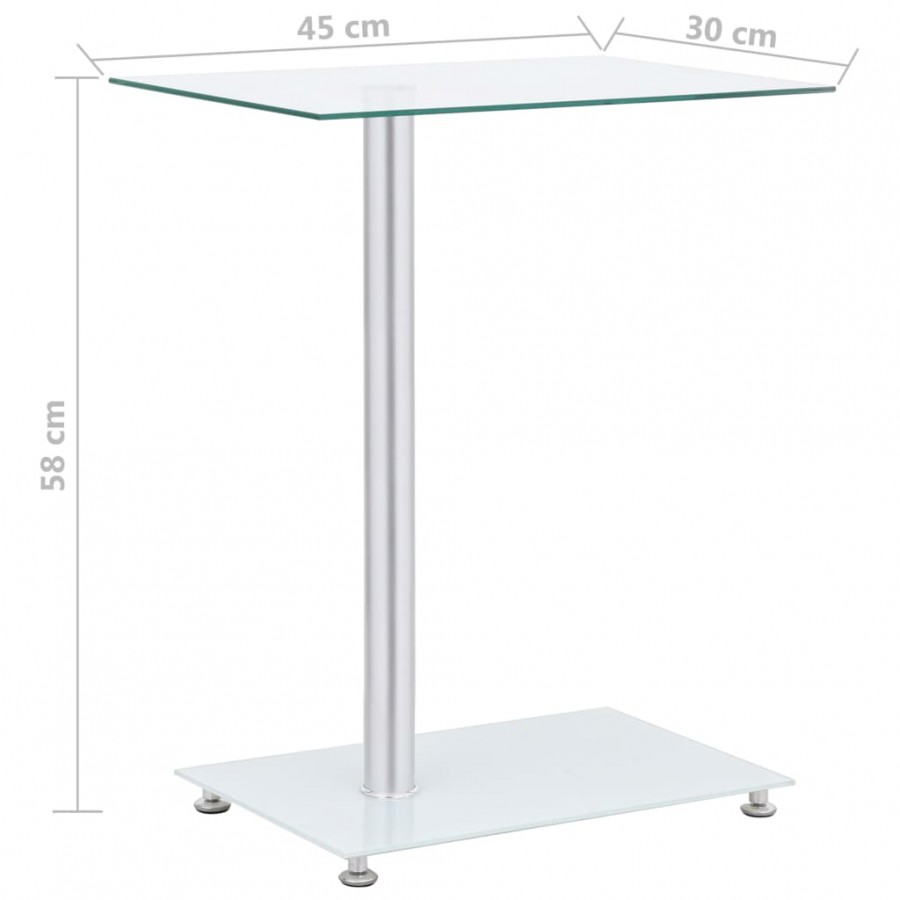 Table d'appoint en forme U Transparent 45x30x58 cm Verre trempé