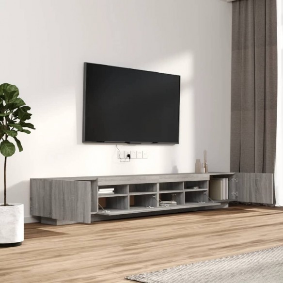 Ensemble de meubles TV avec lumières LED 3 pcs Sonoma gris