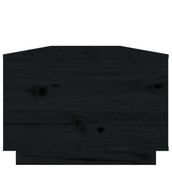 Table basse Noir 100x50x35 cm Bois massif de pin