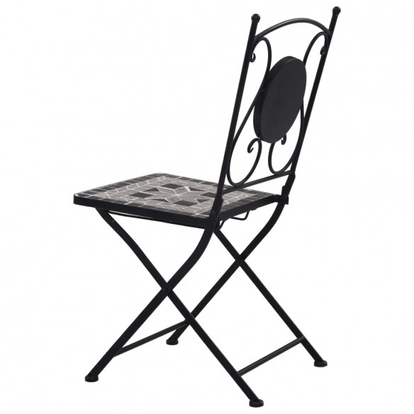 Chaises de bistrot mosaïque 2 pcs Gris