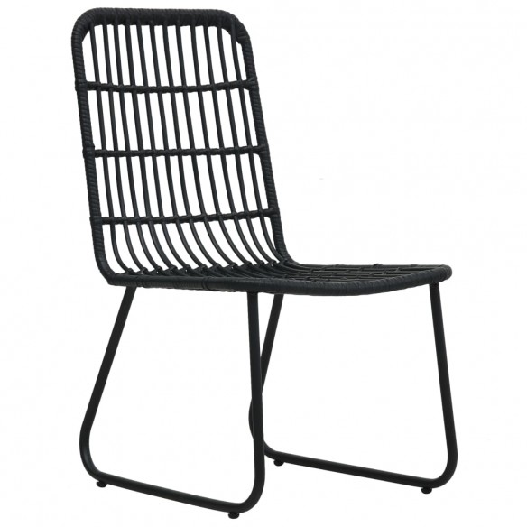 Chaises de jardin 2 pcs Résine tressée Noir