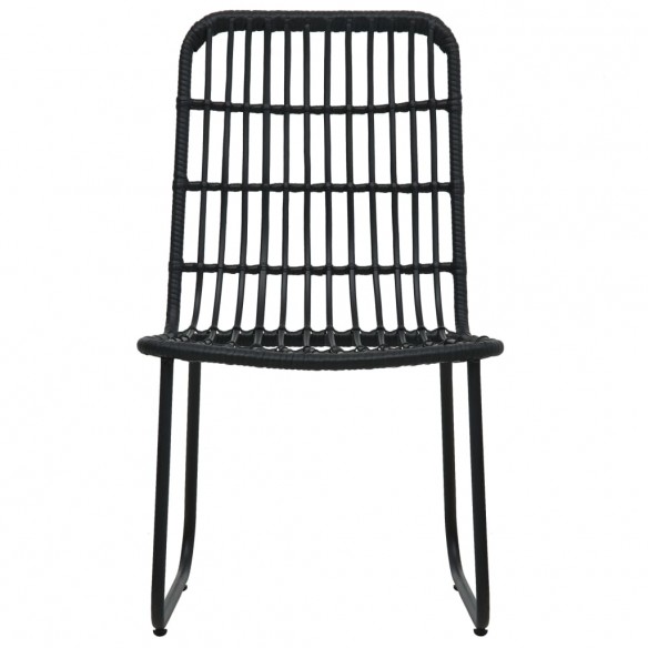 Chaises de jardin 2 pcs Résine tressée Noir