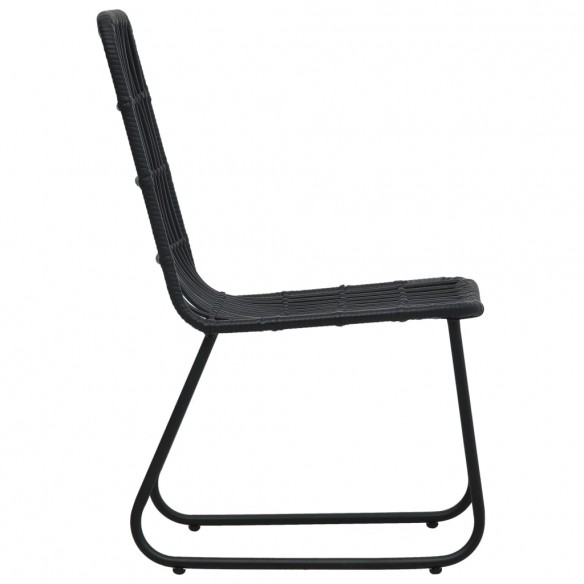 Chaises de jardin 2 pcs Résine tressée Noir