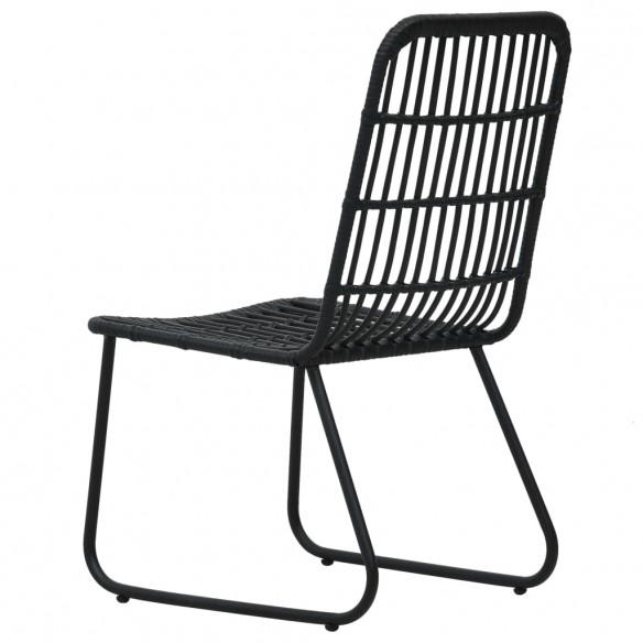 Chaises de jardin 2 pcs Résine tressée Noir