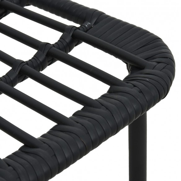 Chaises de jardin 2 pcs Résine tressée Noir