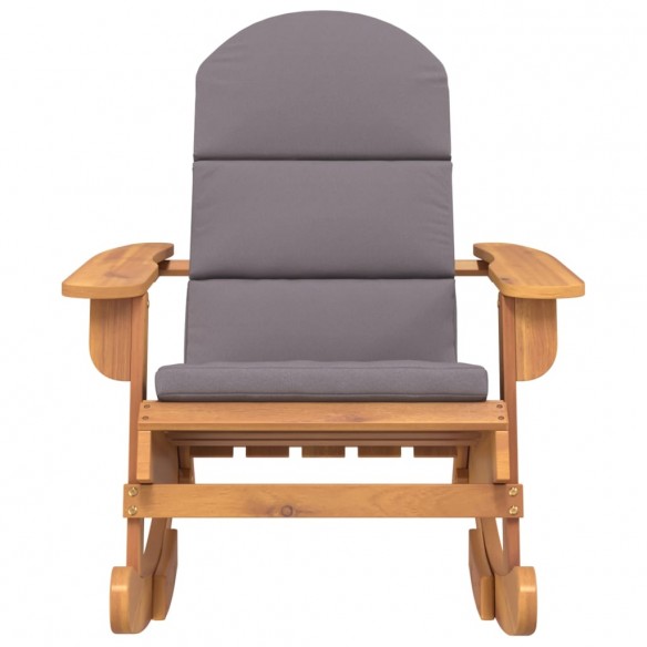Chaise à bascule Adirondack avec coussins bois massif d'acacia