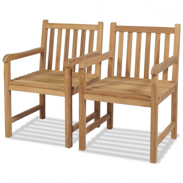 Chaises d'extérieur 2 pcs Bois de teck solide