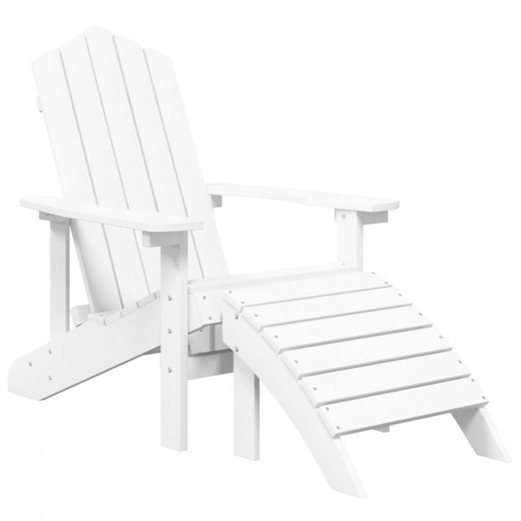 Chaise de jardin Adirondack repose-pied table PEHD Blanc