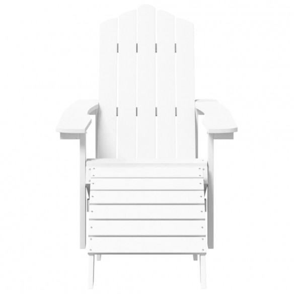 Chaise de jardin Adirondack repose-pied table PEHD Blanc
