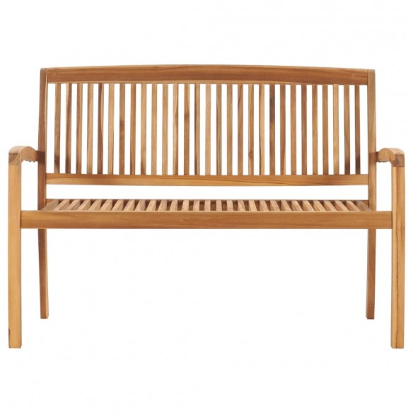 Banc 2 places empilable de jardin 128,5 cm Bois de teck solide