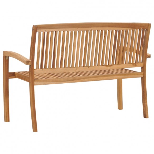 Banc 2 places empilable de jardin 128,5 cm Bois de teck solide