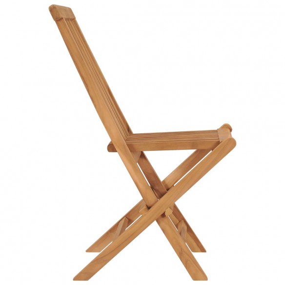 Chaises de jardin pliables 2 pcs Bois de teck massif