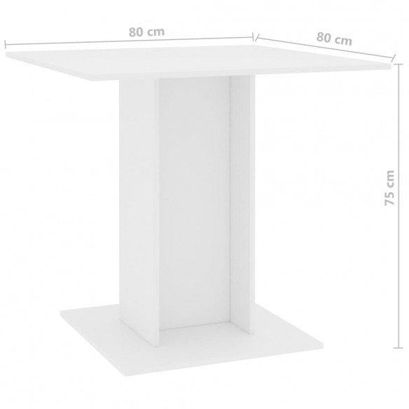 Table de salle à manger Blanc 80 x 80 x 75 cm Aggloméré