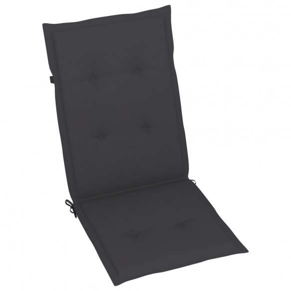 Chaises de jardin 2 pcs avec coussins anthracite Bois de teck