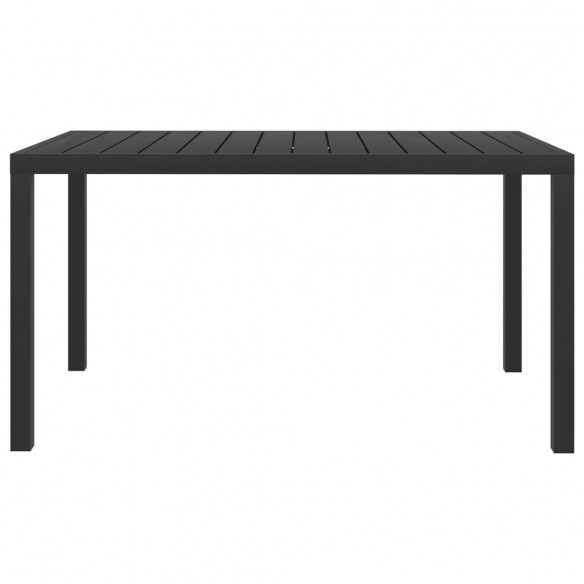 Table de jardin Noir 150 x 90 x 74 cm Aluminium et WPC