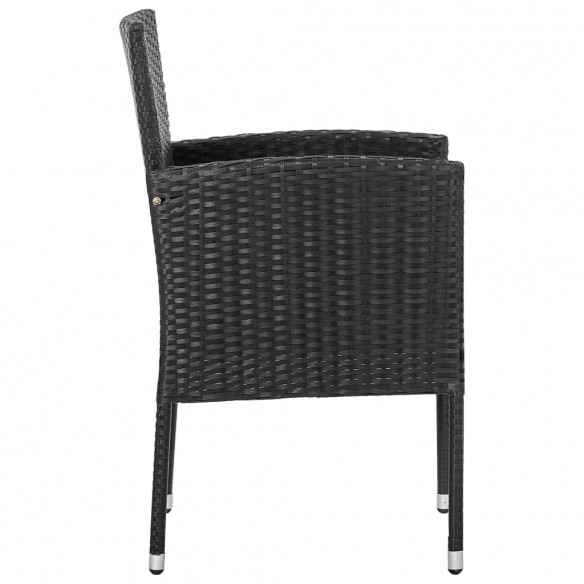 Chaises de jardin 4 pcs Résine tressée Noir