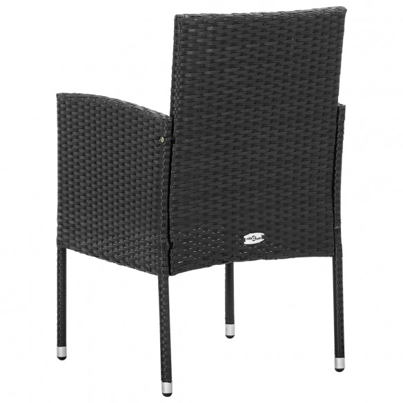 Chaises de jardin 4 pcs Résine tressée Noir