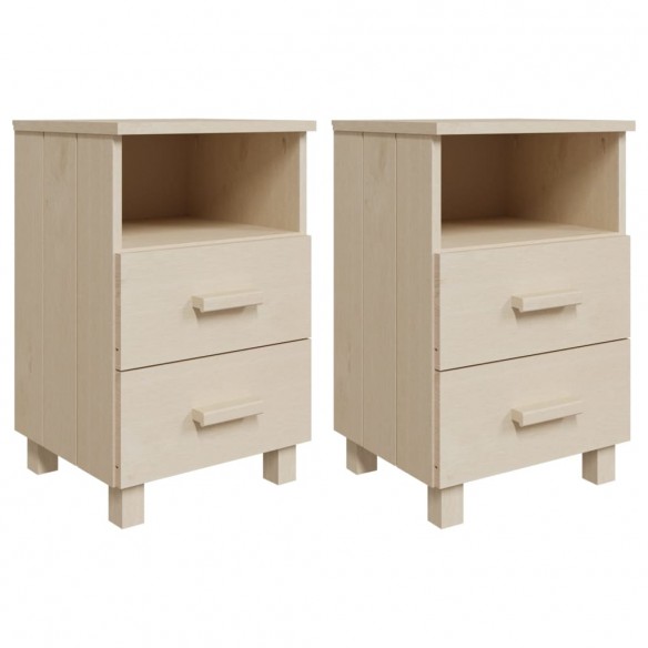 Tables de chevet HAMAR 2 pcs Marron miel 40x35x62cm Bois massif