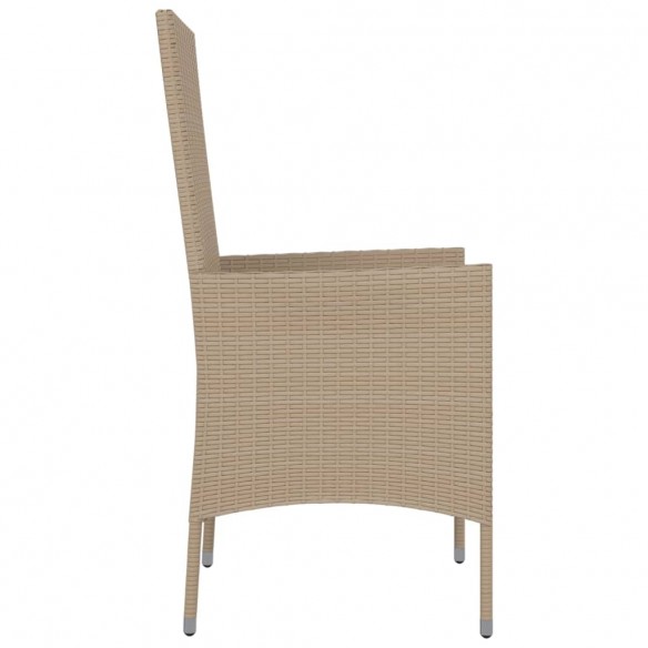 Chaises de jardin avec coussins 4 pcs Résine tressée Beige