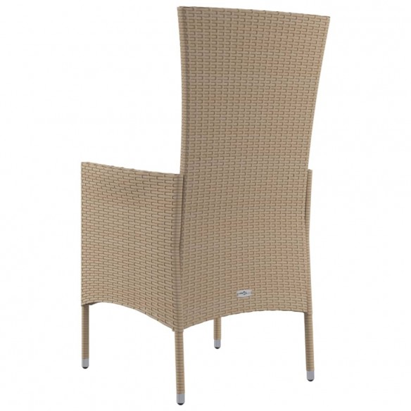 Chaises de jardin avec coussins 4 pcs Résine tressée Beige