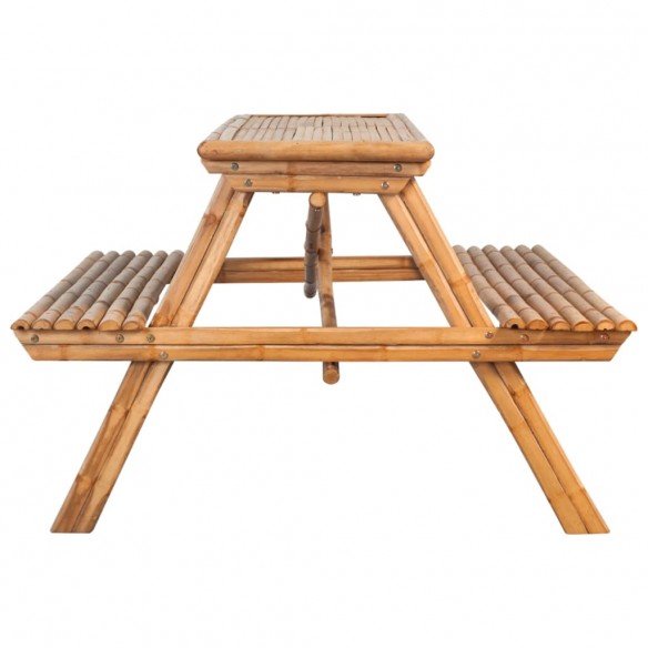 Table de pique-nique 115x115x81 cm Bambou