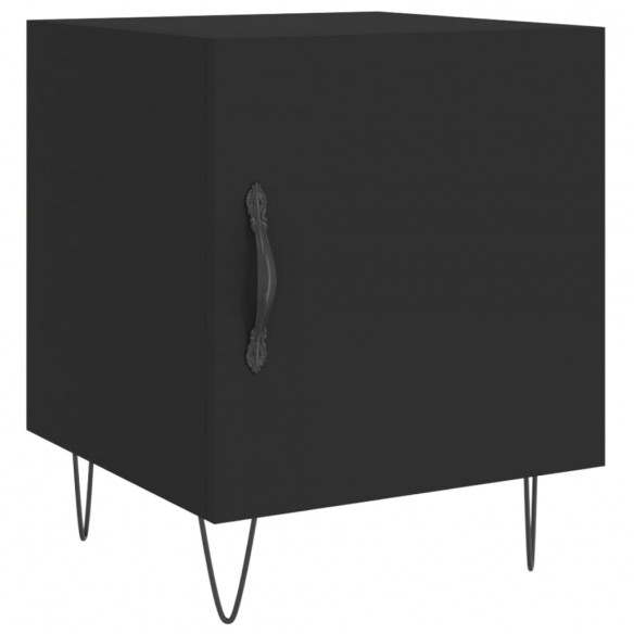 Table de chevet noir 40x40x50 cm bois d’ingénierie