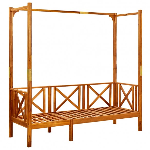 Banc de jardin avec auvent et repose-pieds Bois d'acacia solide