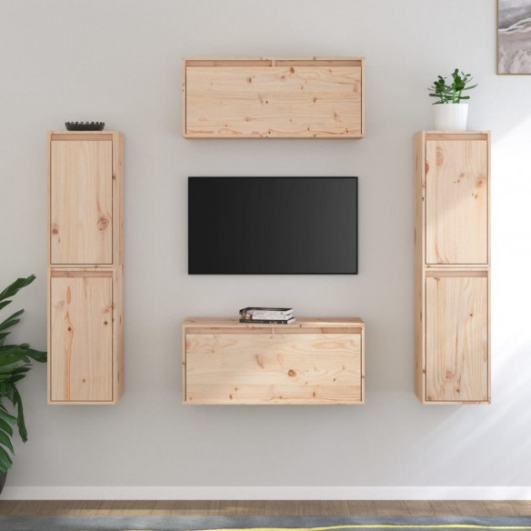 Meubles TV 6 pcs Bois massif de pin