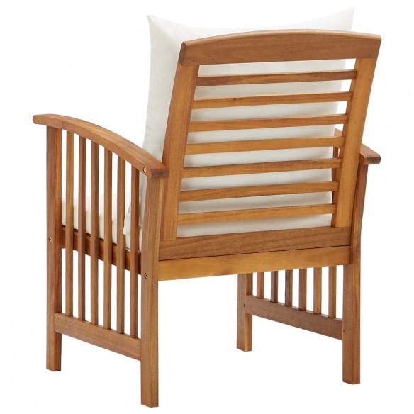 Chaises de jardin avec coussins 2 pcs Bois d'acacia massif