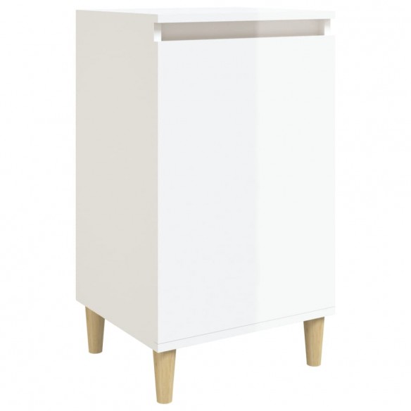 Table de chevet blanc brillant 40x35x70 cm bois d’ingénierie