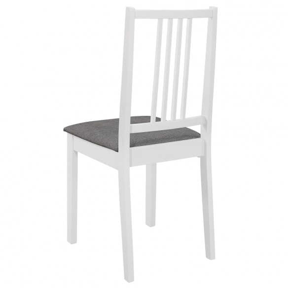 Chaises à manger avec coussins lot de 2 blanc bois solide