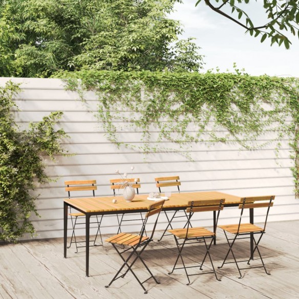 Chaises pliables de jardin 6 pcs Acier et bois d'acacia massif