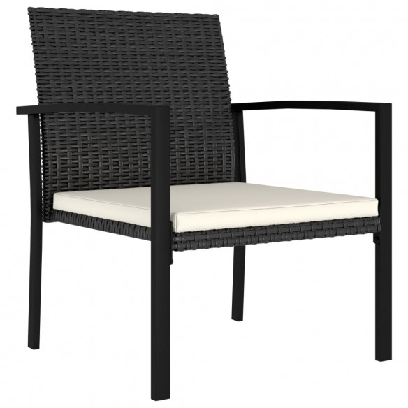 Chaises de salle à manger de jardin 2 pcs Résine tressée Noir