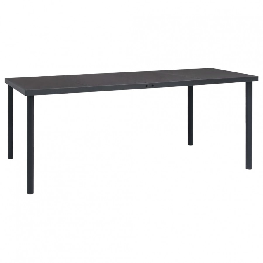 Table à dîner d'extérieur Anthracite 190x90x74 cm Acier