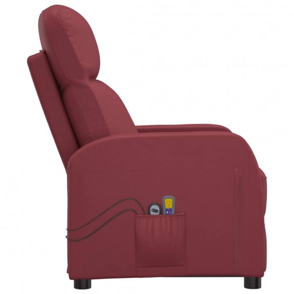 Fauteuil de massage électrique Rouge bordeaux Similicuir