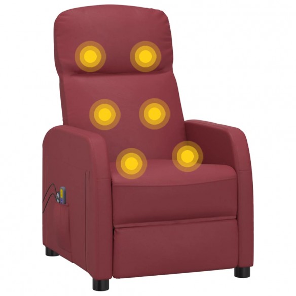 Fauteuil de massage électrique Rouge bordeaux Similicuir