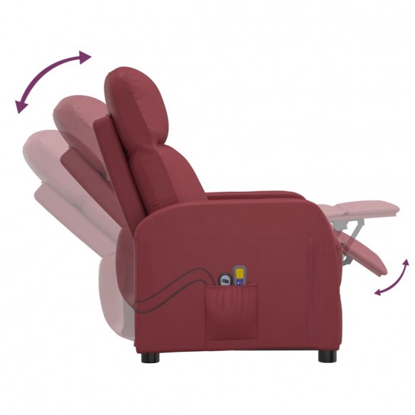 Fauteuil de massage électrique Rouge bordeaux Similicuir